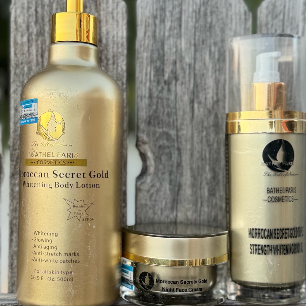 Bathel Paris Gold lotion, serum and face cream 3 pcs Skincare Set